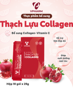 Thực phẩm bổ sung Thạch lựu Collagen – Hộp 10 gói