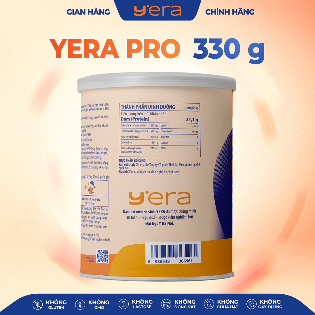 Thực phẩm bổ sung Y’ERA PRO hương vị vanilla (hộp thiếc 330g)