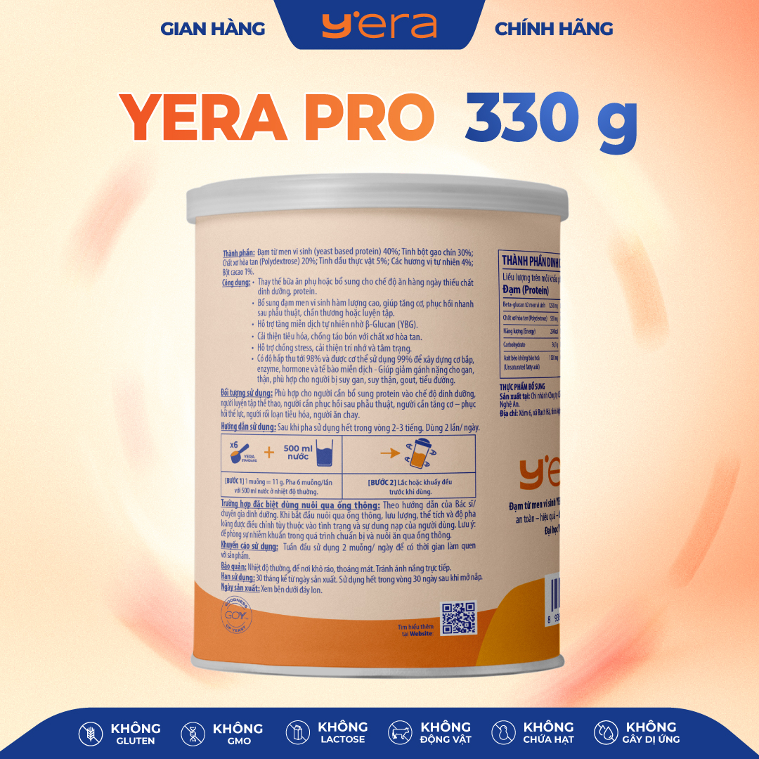 Thực phẩm bổ sung Y’ERA PRO hương vị vanilla (hộp thiếc 330g)