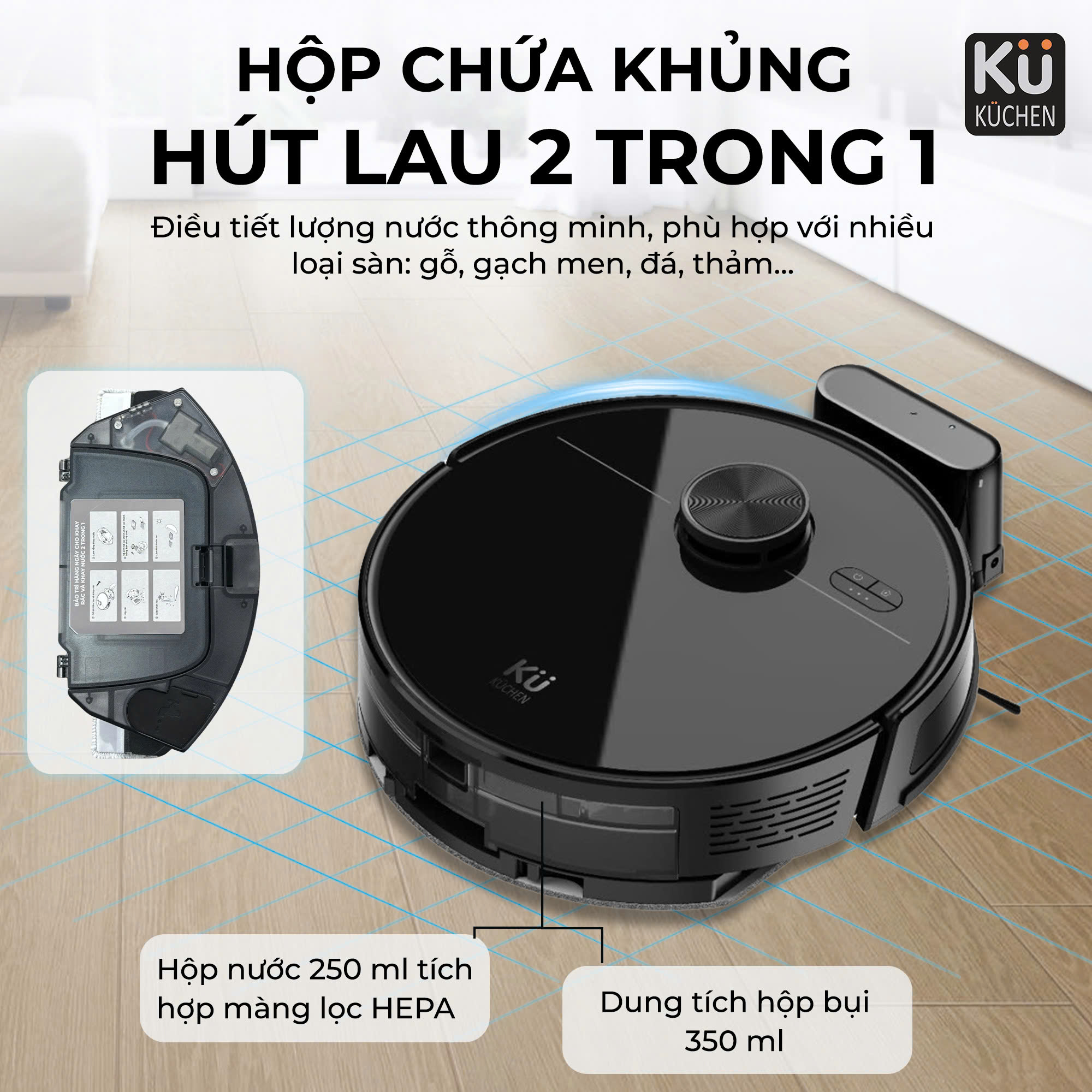 Robot hút bụi lau nhà KU PPR3006
