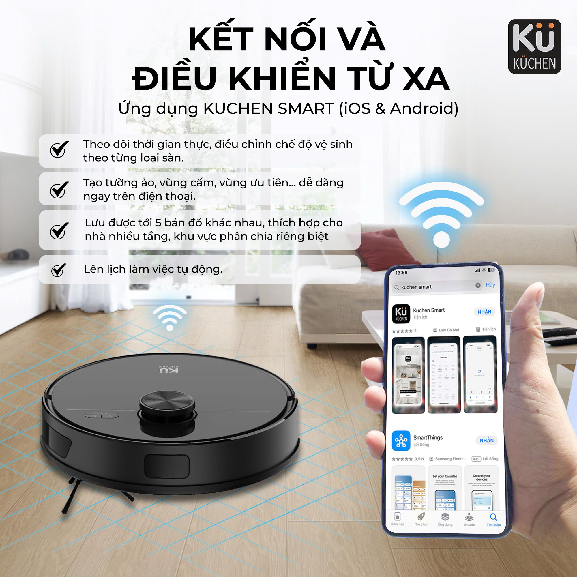 Robot hút bụi lau nhà KU PPR3006