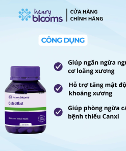 Viên uống bổ sung canxi HENRY BLOOMS Osteoblast Vitamin D3,Vitamin K xương chắc khoẻ giảm loãng xương (60 viên)