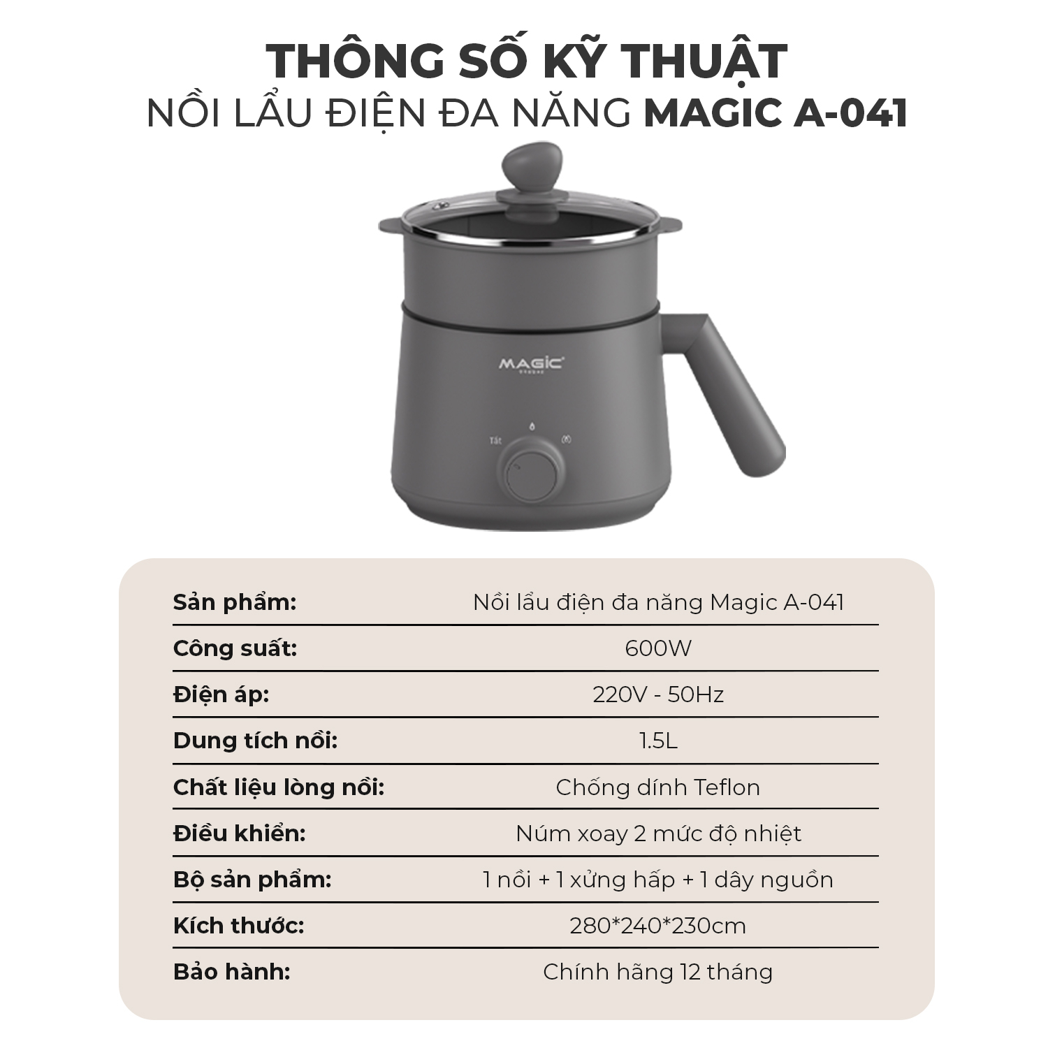 Nồi lẩu điện đa năng Magic A-041