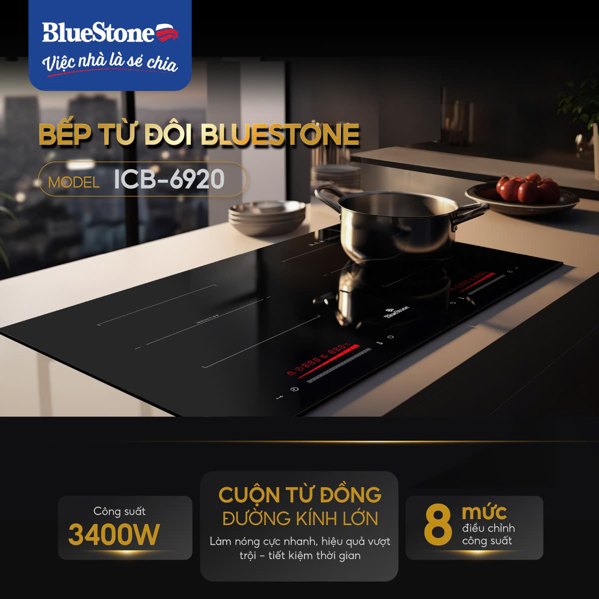 Bếp Từ Đôi BlueStone ICB-6920 – 3400W