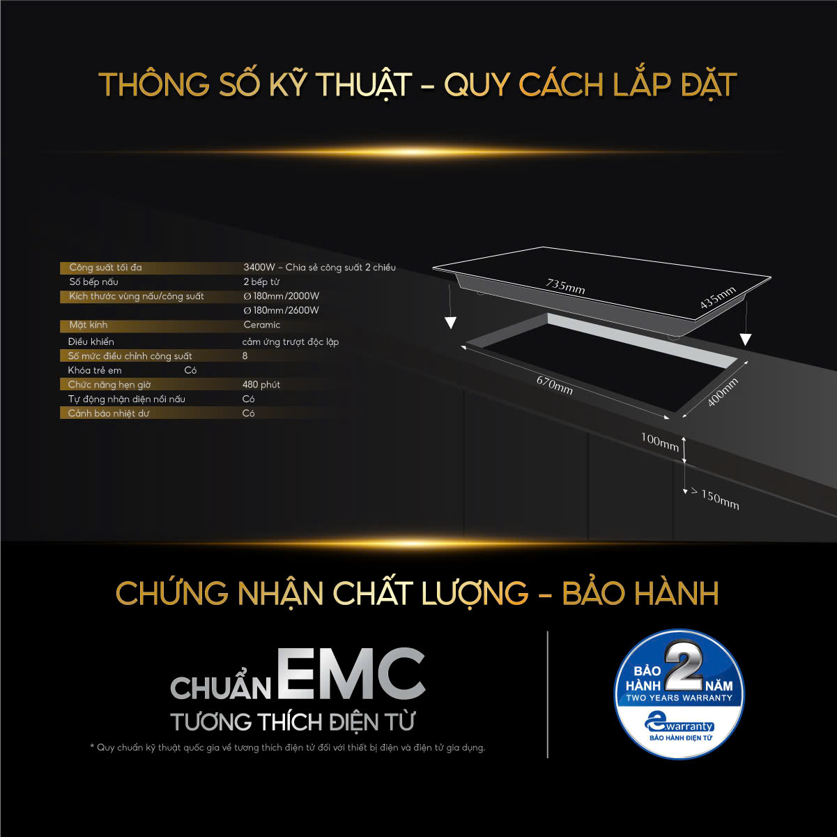 Bếp Từ Đôi BlueStone ICB-6920 – 3400W