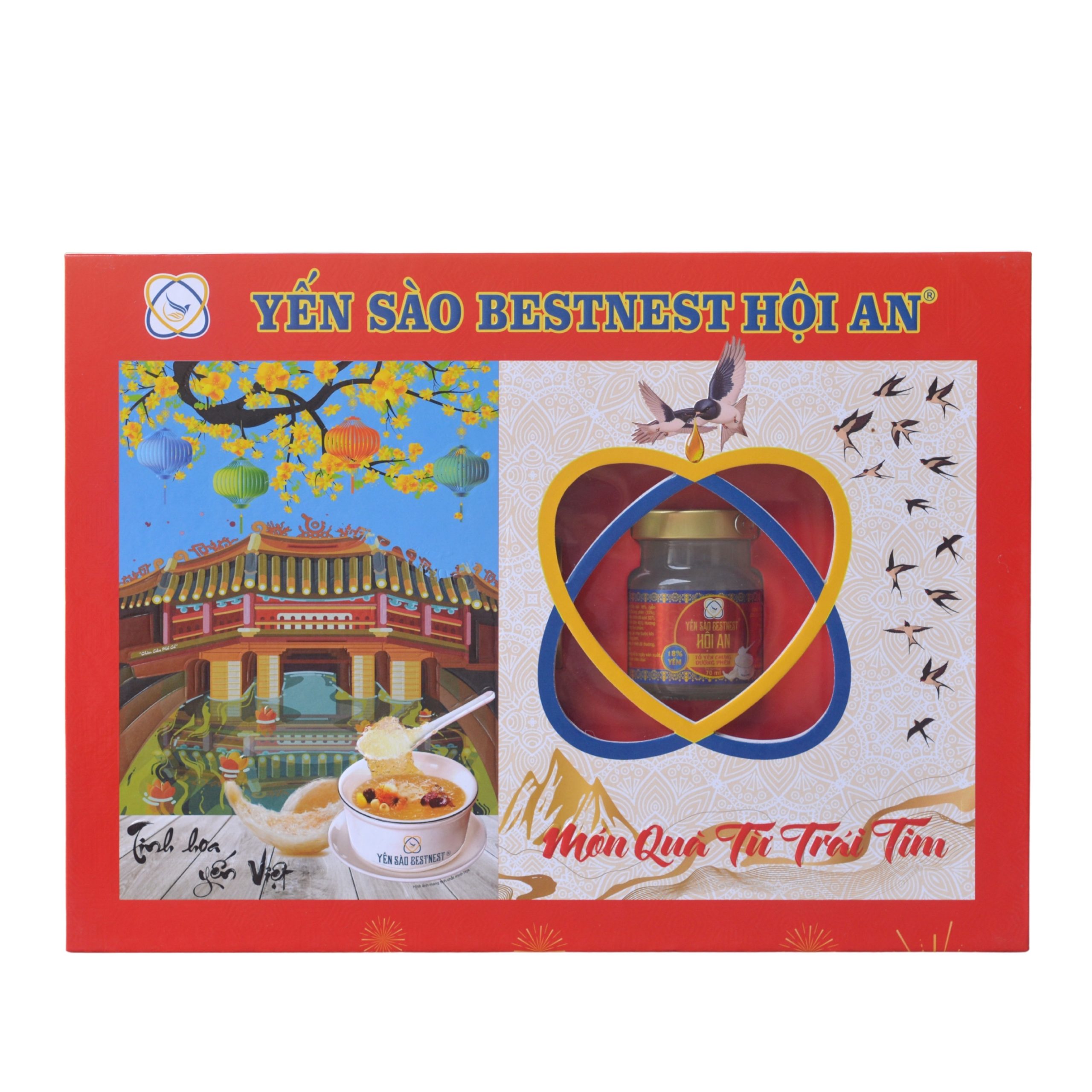 Tổ yến chưng sẵn BESTNEST Hội An 18% đường phèn Tết 2026 – Hộp cứng 8 hũ