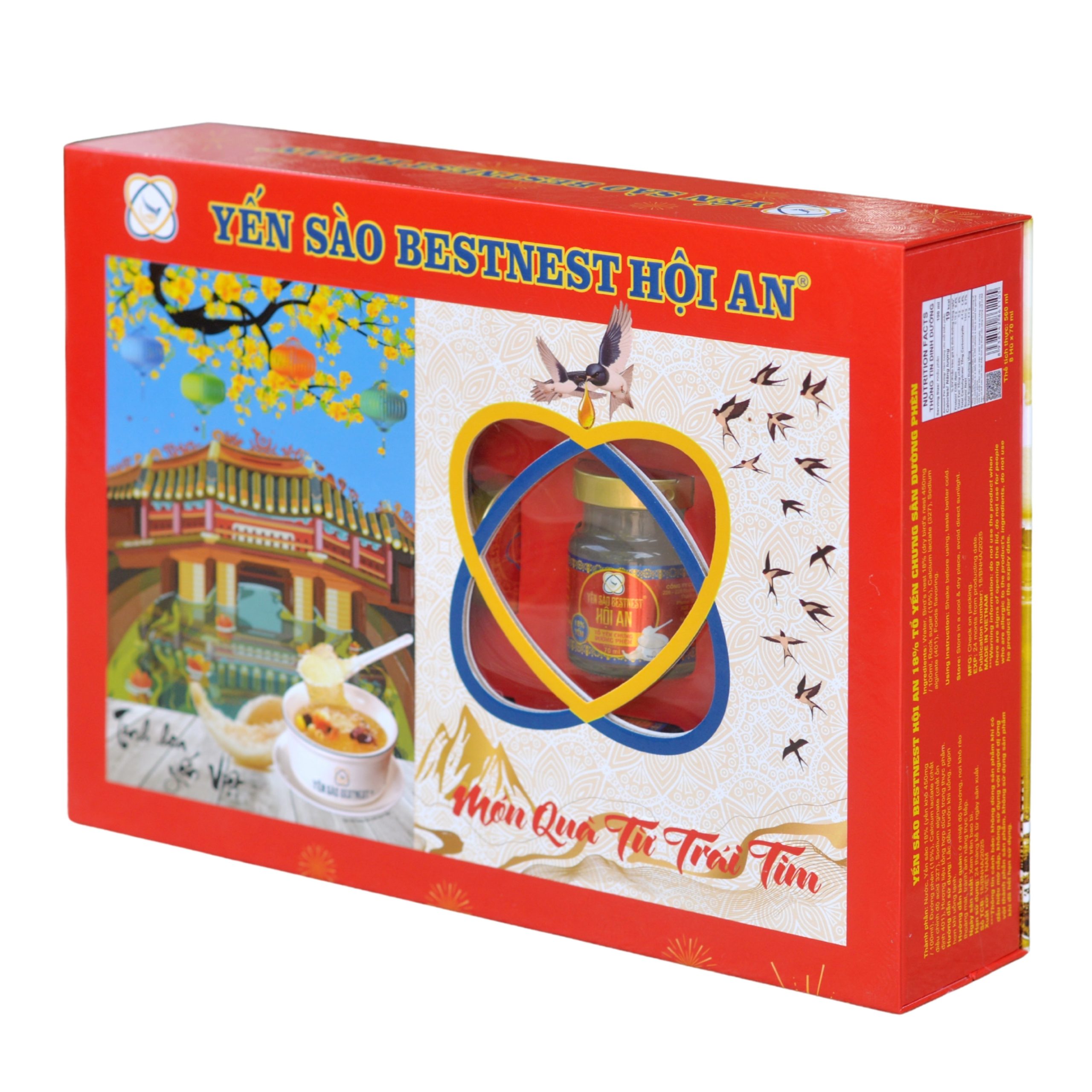 Tổ yến chưng sẵn BESTNEST Hội An 18% đường phèn Tết 2026 – Hộp cứng 8 hũ