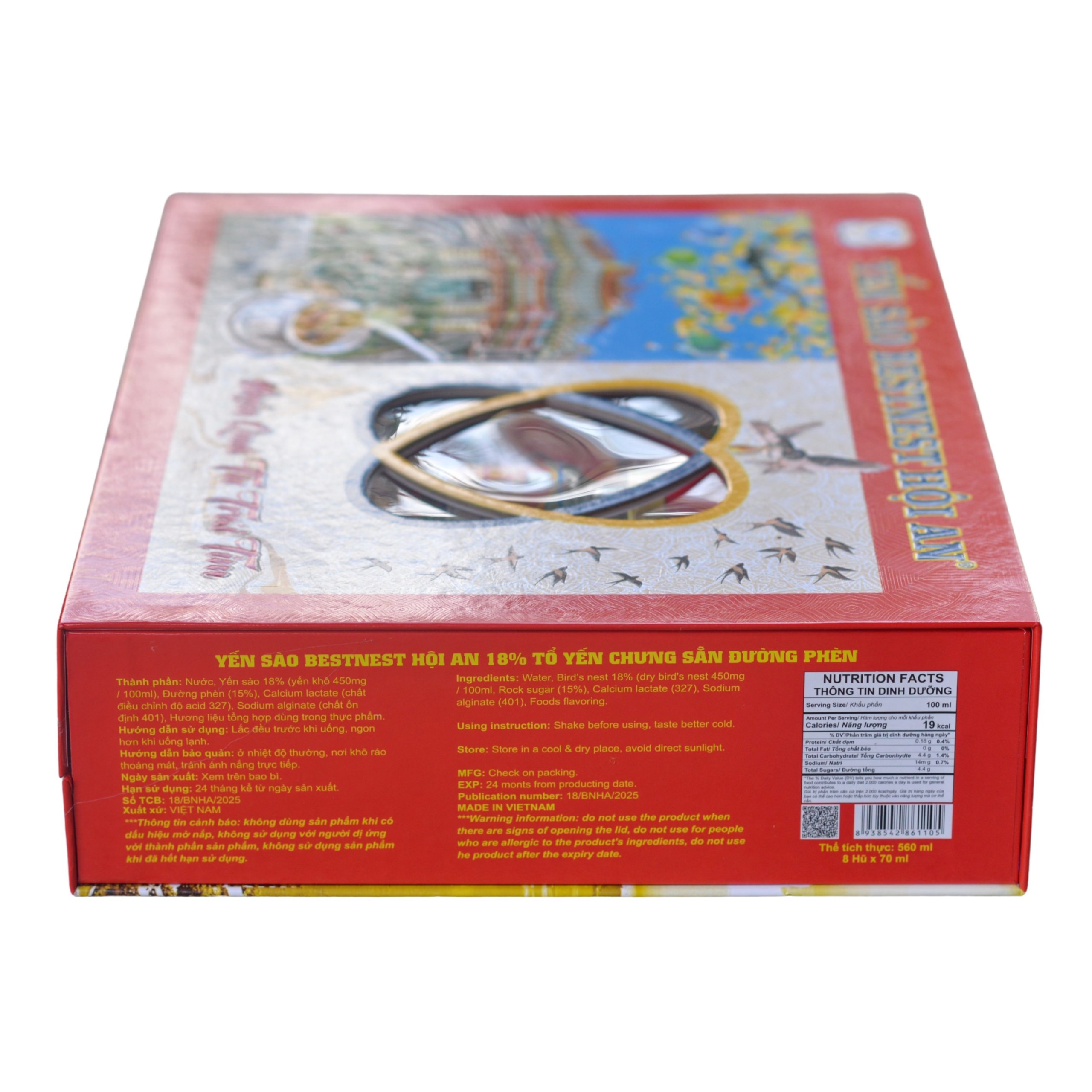 Tổ yến chưng sẵn BESTNEST Hội An 18% đường phèn Tết 2026 – Hộp cứng 8 hũ