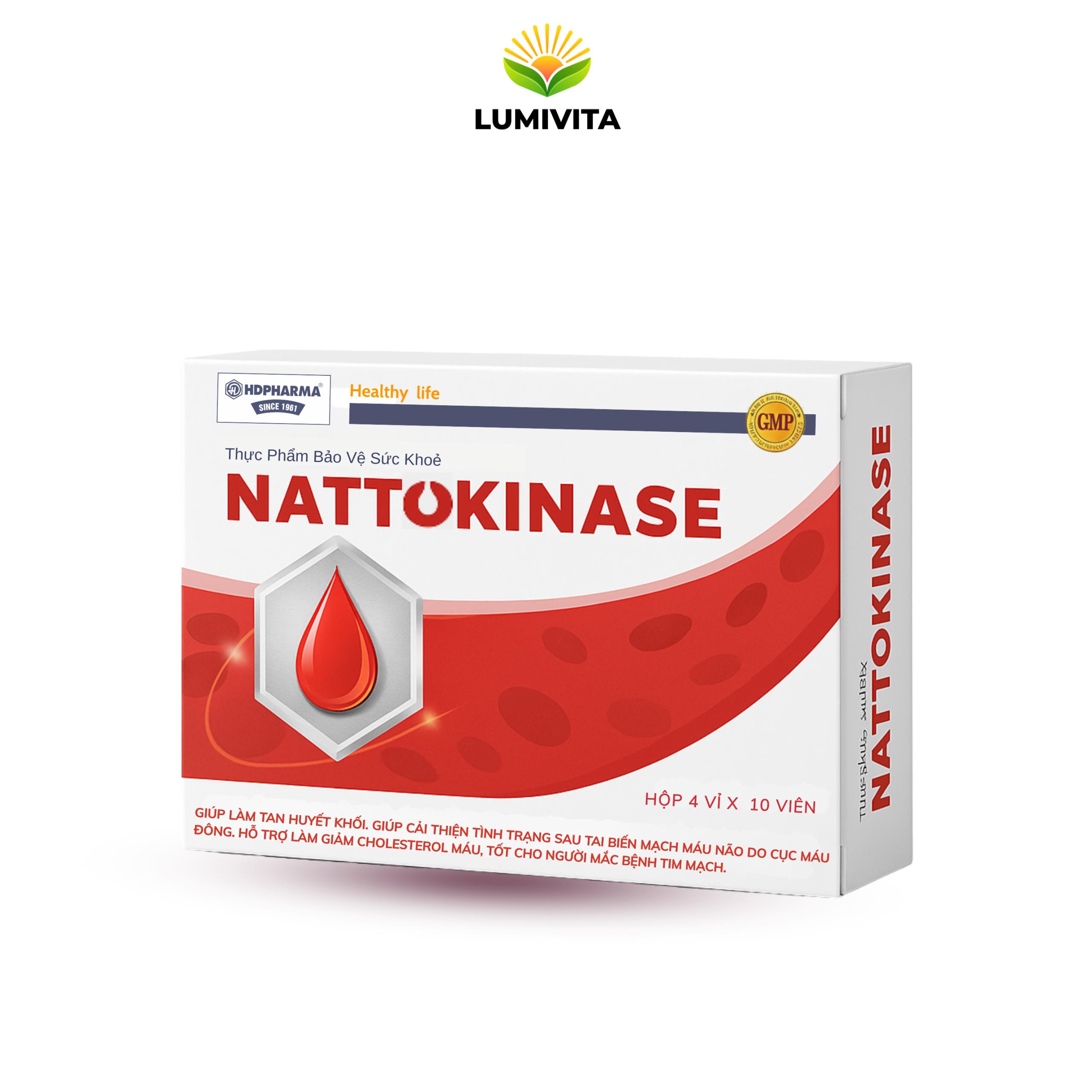 Viên uống Nattokinase hỗ trợ phục hồi sau tai biến, tan cục máu đông (hộp 40 viên)