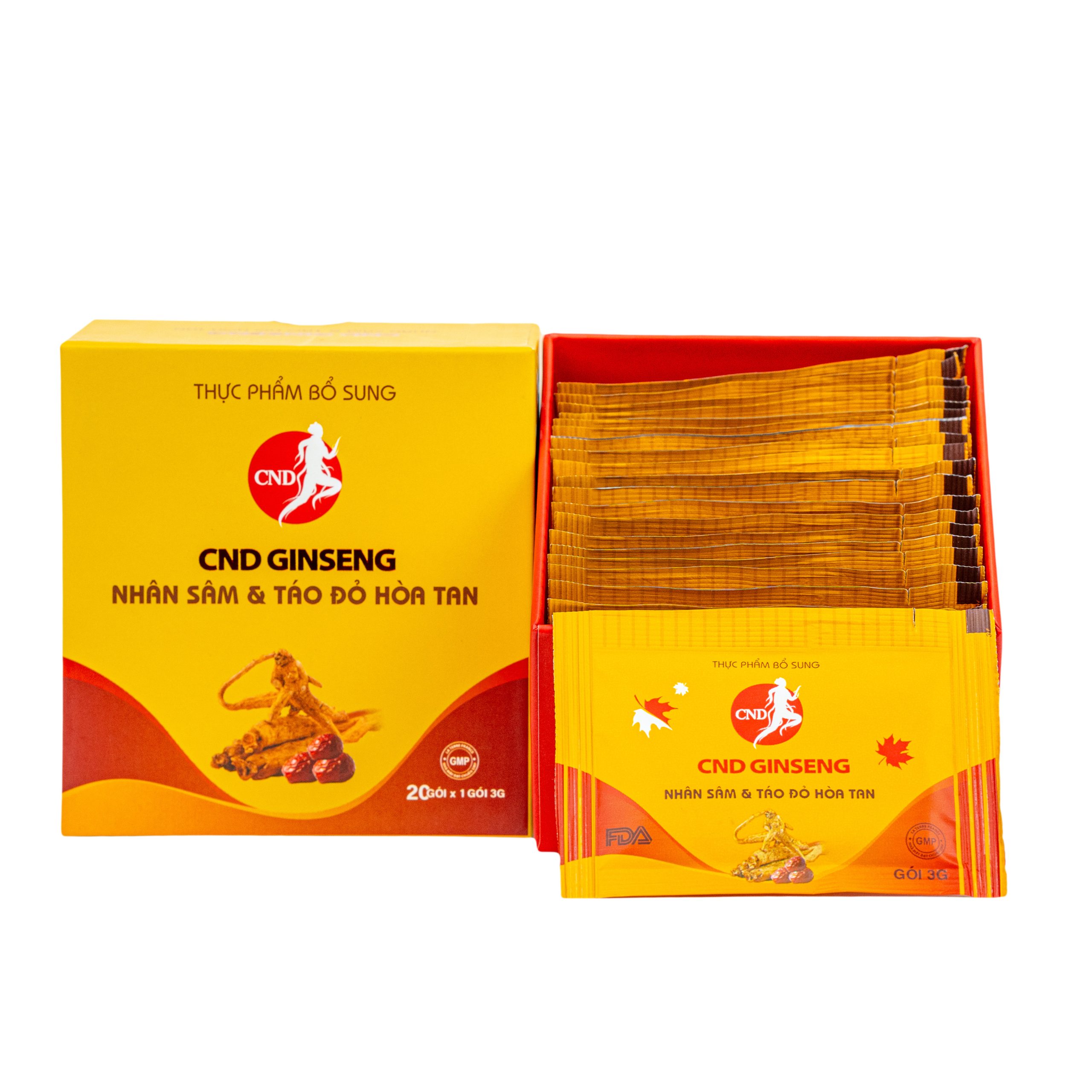 Nhân sâm và táo đỏ hòa tan