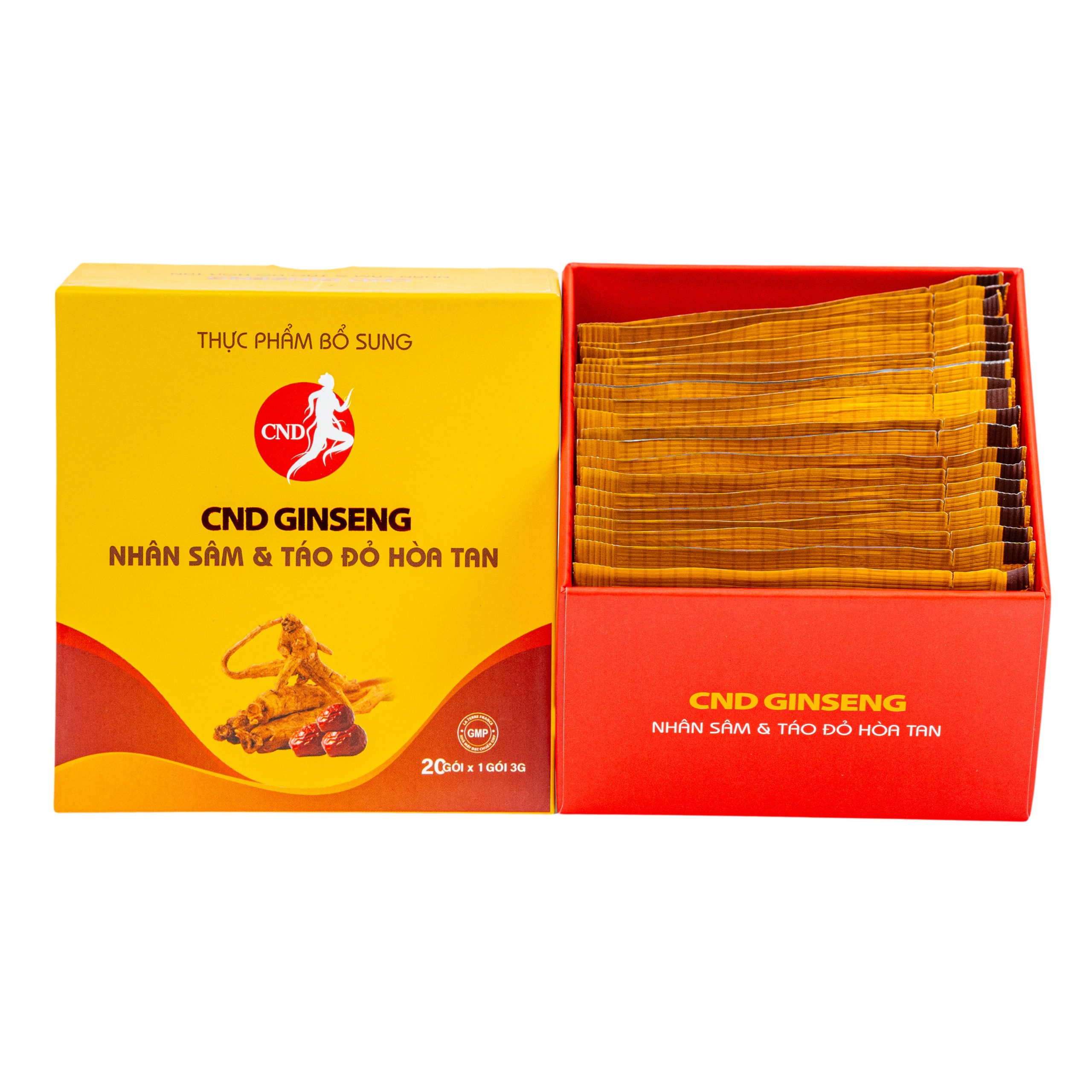 Nhân sâm và táo đỏ hòa tan