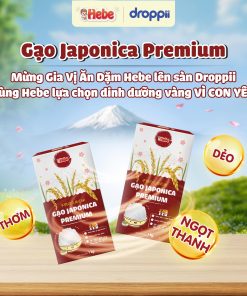 Gạo Japonica Premium HEBE giúp bé ăn ngon miệng hơn (hộp 1kg)