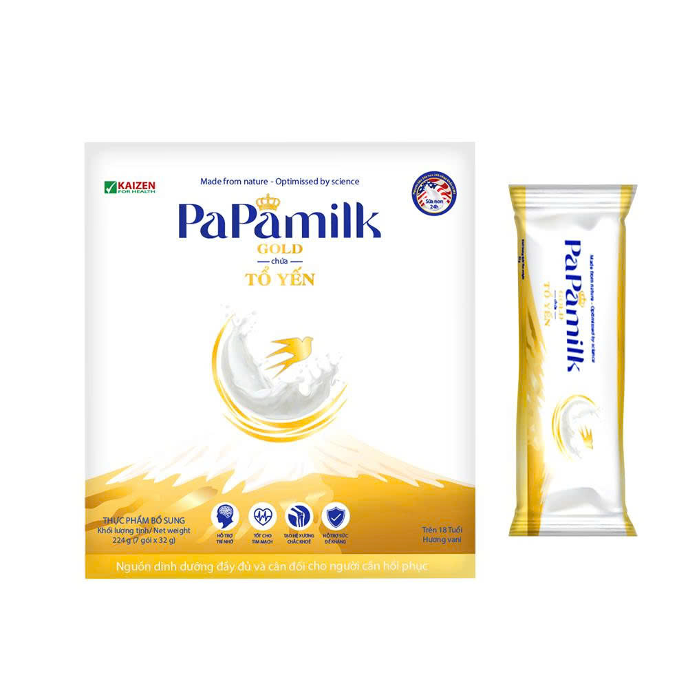Sữa non tổ yến Papamilk Gold hỗ trợ xương khớp (7góix32g)