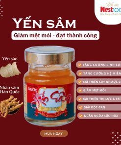 Nước Yến Sâm Ginnest – Có đường (hộp 6 lọ + túi)