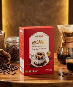 Cà Phê Robusta Hữu Cơ Thượng Hạng Phin Giấy GRATO (6 gói x10 gram)