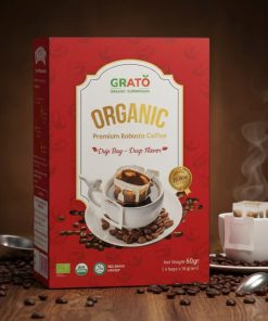 Cà Phê Robusta Hữu Cơ Thượng Hạng Phin Giấy GRATO (6 gói x10 gram)