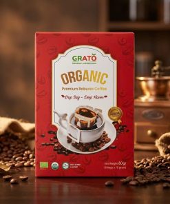 Cà Phê Robusta Hữu Cơ Thượng Hạng Phin Giấy GRATO (6 gói x10 gram)