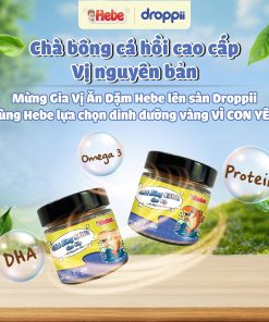 Chà Bông Cá Hồi Cao Cấp – Vị Nguyên Bản HEBE hỗ trợ phát triển trí não cho bé (hũ 50g)
