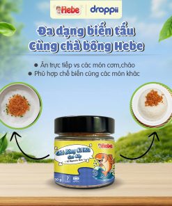Chà Bông Cá Hồi Cao Cấp – Vị Nguyên Bản HEBE hỗ trợ phát triển trí não cho bé (hũ 50g)