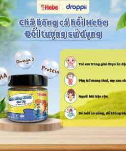 Chà Bông Cá Hồi Cao Cấp – Vị Nguyên Bản HEBE hỗ trợ phát triển trí não cho bé (hũ 50g)