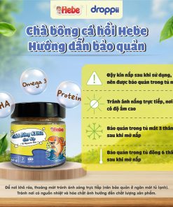 Chà Bông Cá Hồi Cao Cấp – Vị Nguyên Bản HEBE hỗ trợ phát triển trí não cho bé (hũ 50g)
