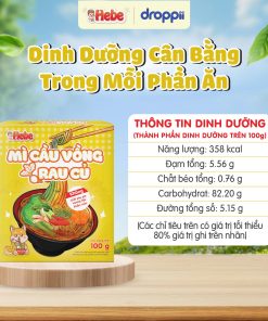 Mì Cầu Vồng Rau Củ HEBE bổ sung dinh dưỡng từ ngũ cốc & rau củ (hộp 100g)