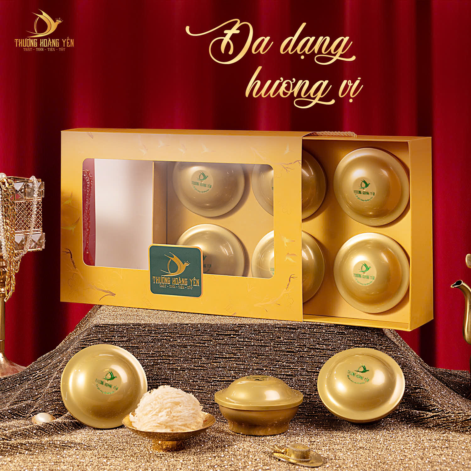 SET 6 Yến chưng Ăn liền mix vị Truyền Thống – THƯỢNG HOÀNG YẾN 140gr