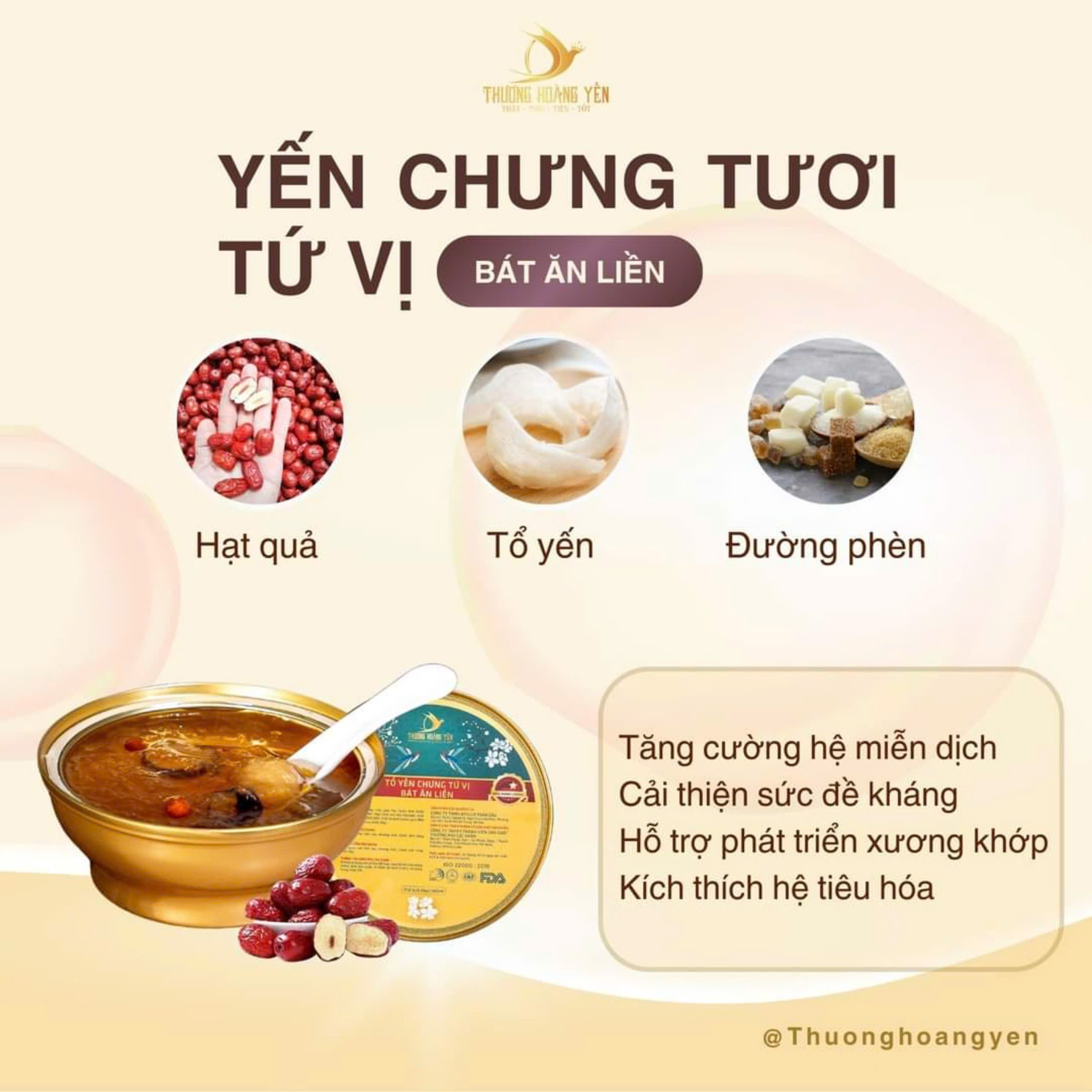 SET 6 Yến chưng Ăn liền mix vị Truyền Thống – THƯỢNG HOÀNG YẾN 140gr