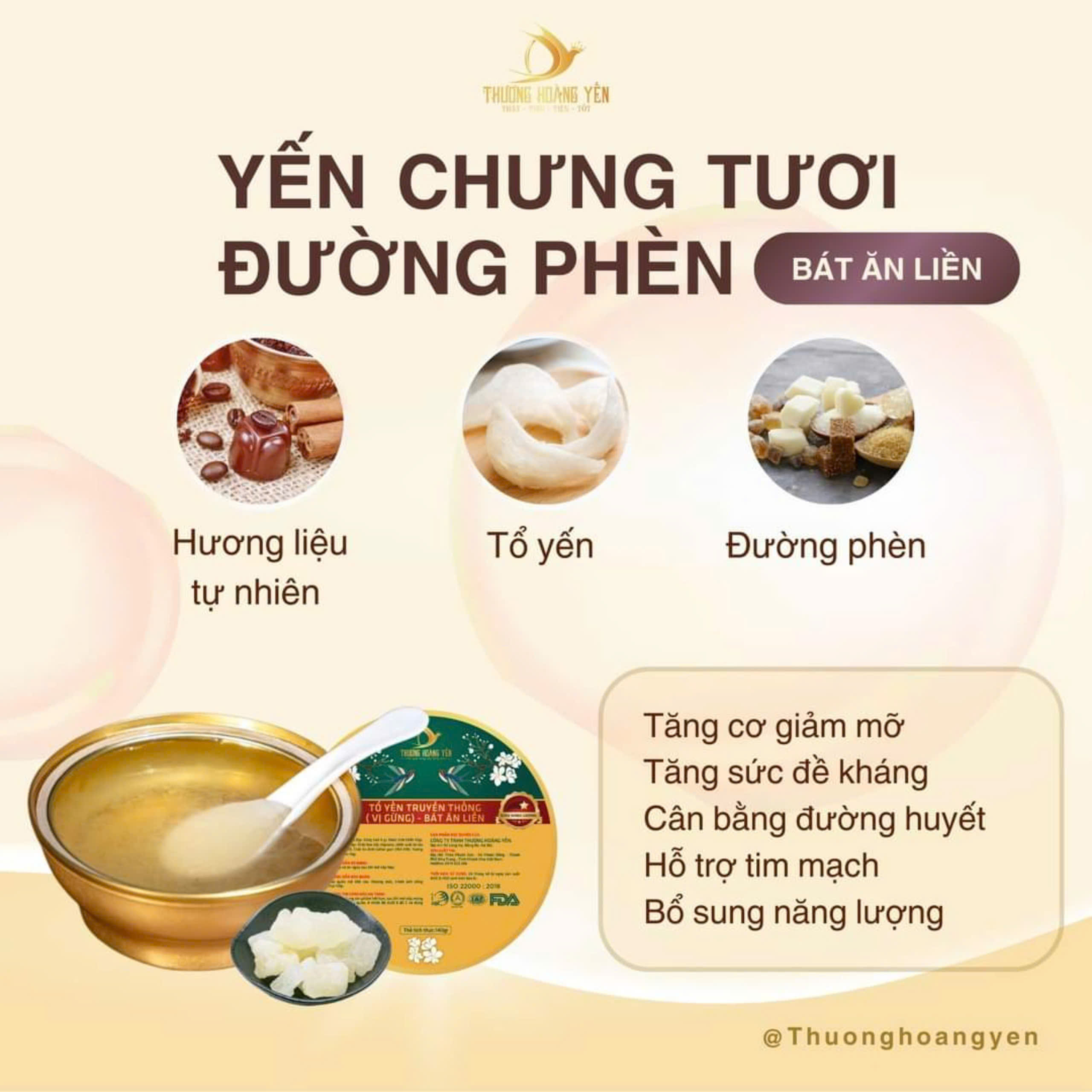 SET 6 Yến chưng Ăn liền mix vị Truyền Thống – THƯỢNG HOÀNG YẾN 140gr