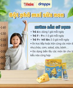 TPBS Hebe Bột Phô Mai Sữa Non Tách Muối giúp bé phát triển thể chất đẩy cân vượt bậc (Hộp 10 gói/ gói 4g)