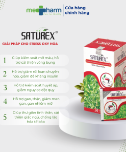 Trà hỗ trợ huyết áp cao và mỡ máu Saturex (Hộp 30 gói)