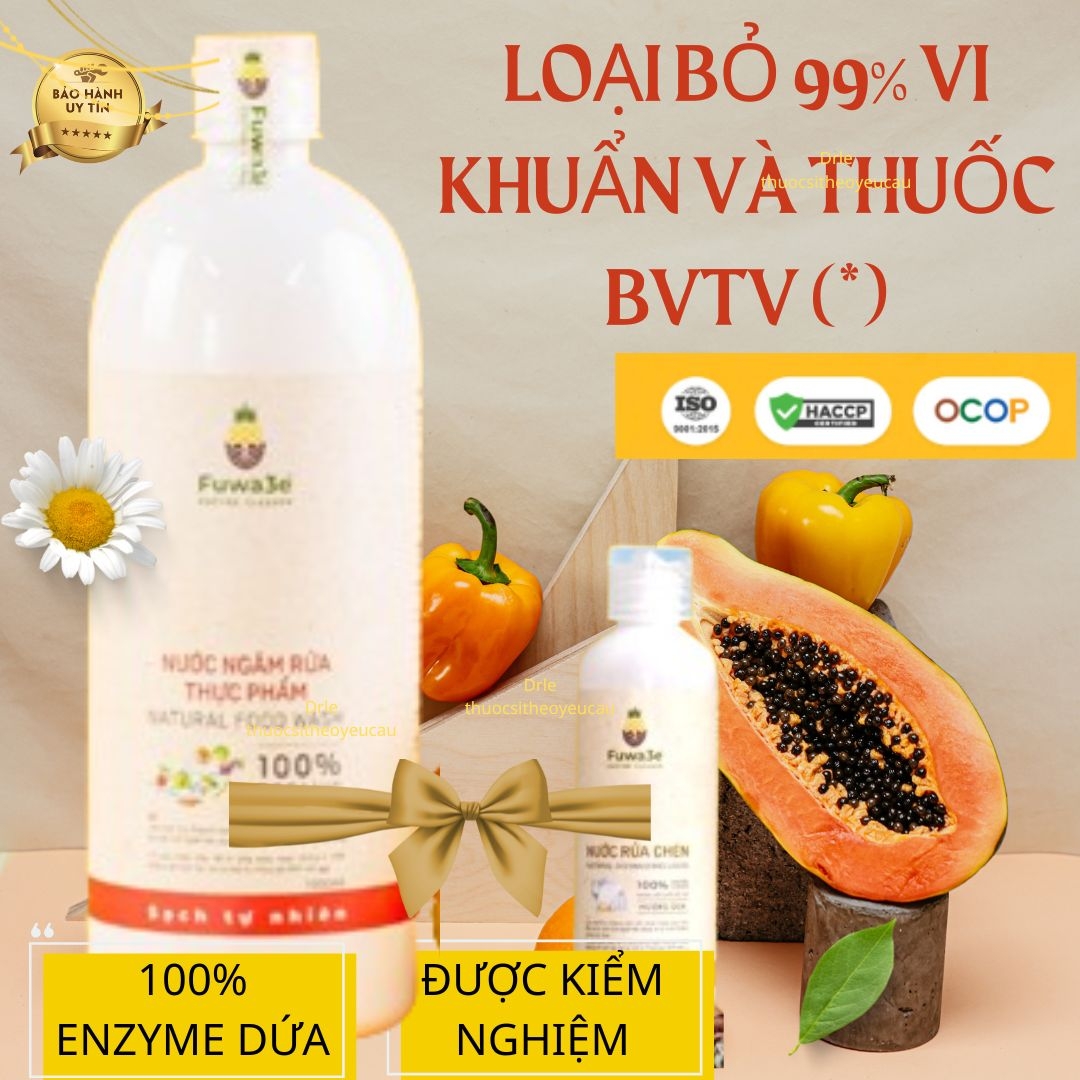 Nước ngâm rửa thực phẩm FUWA3E loại bỏ 40+ Hóa chất 1L