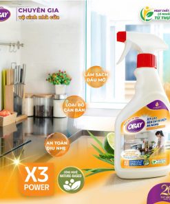 Xịt lau bàn ăn và bếp đa năng OBAY – Hương sả chanh 450ml