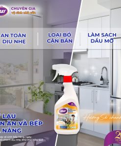 Xịt lau bàn ăn và bếp đa năng OBAY – Hương sả chanh 450ml