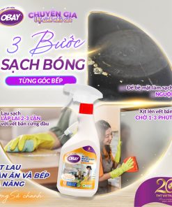 Xịt lau bàn ăn và bếp đa năng OBAY – Hương sả chanh 450ml