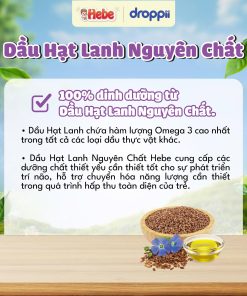 Dầu Hạt Lanh Nguyên Chất HEBE hỗ trợ phát triển trí não cho bé (chai 100ml)