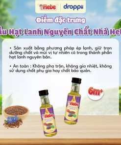Dầu Hạt Lanh Nguyên Chất HEBE hỗ trợ phát triển trí não cho bé (chai 100ml)
