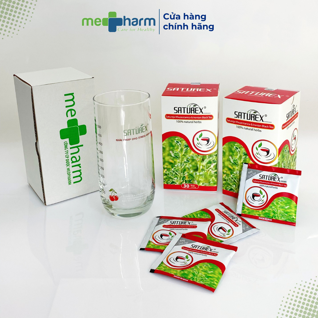 Trà hỗ trợ huyết áp cao và mỡ máu Saturex (Hộp 30 gói)