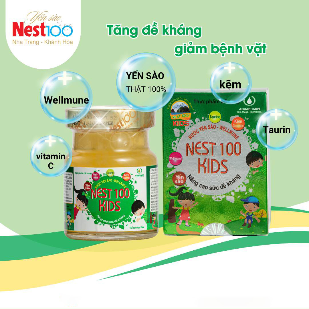 Nước Yến sào Wellmune Nest100 Kids – Nâng cao đề kháng (6 lọ)