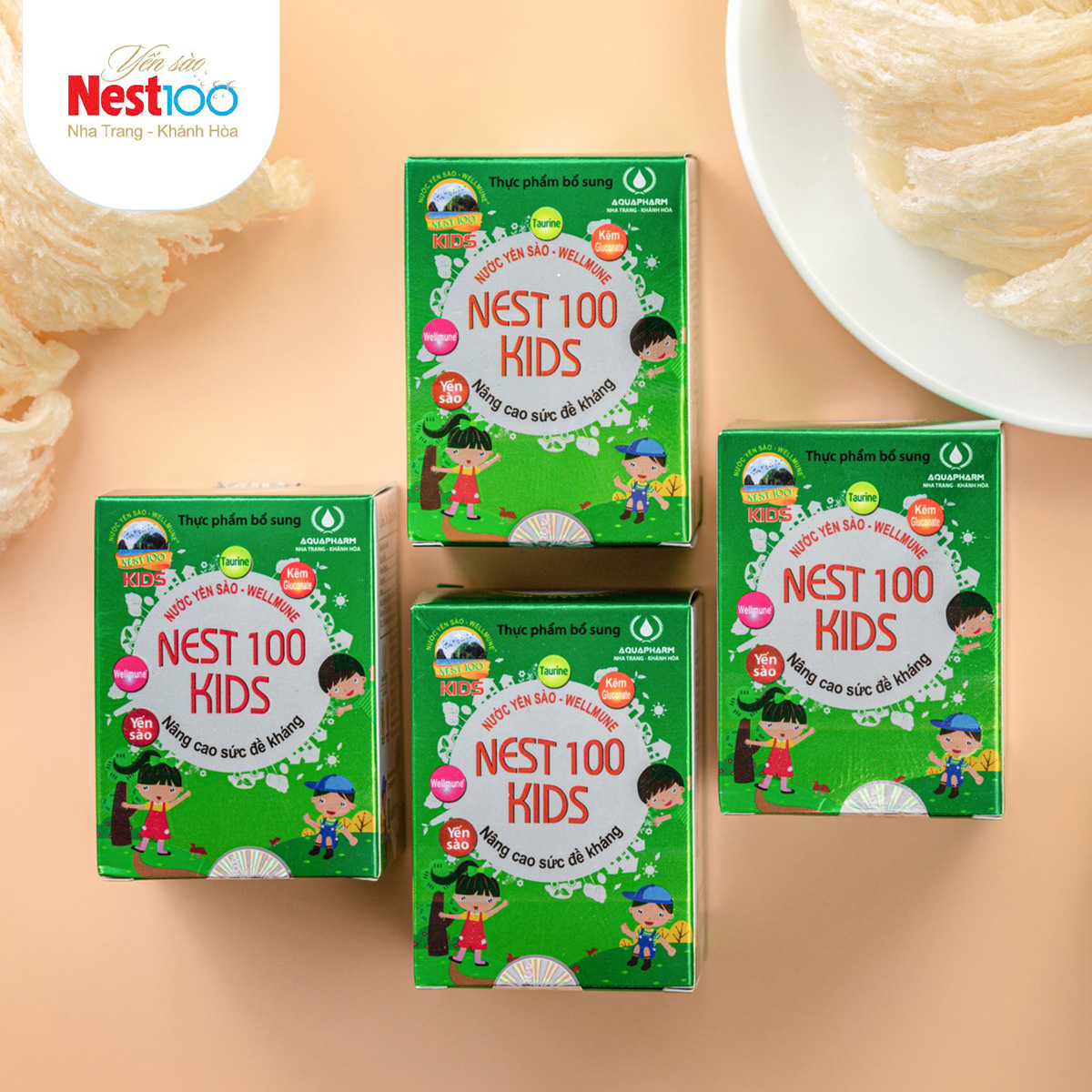Nước Yến sào Wellmune Nest100 Kids – Nâng cao đề kháng (6 lọ)