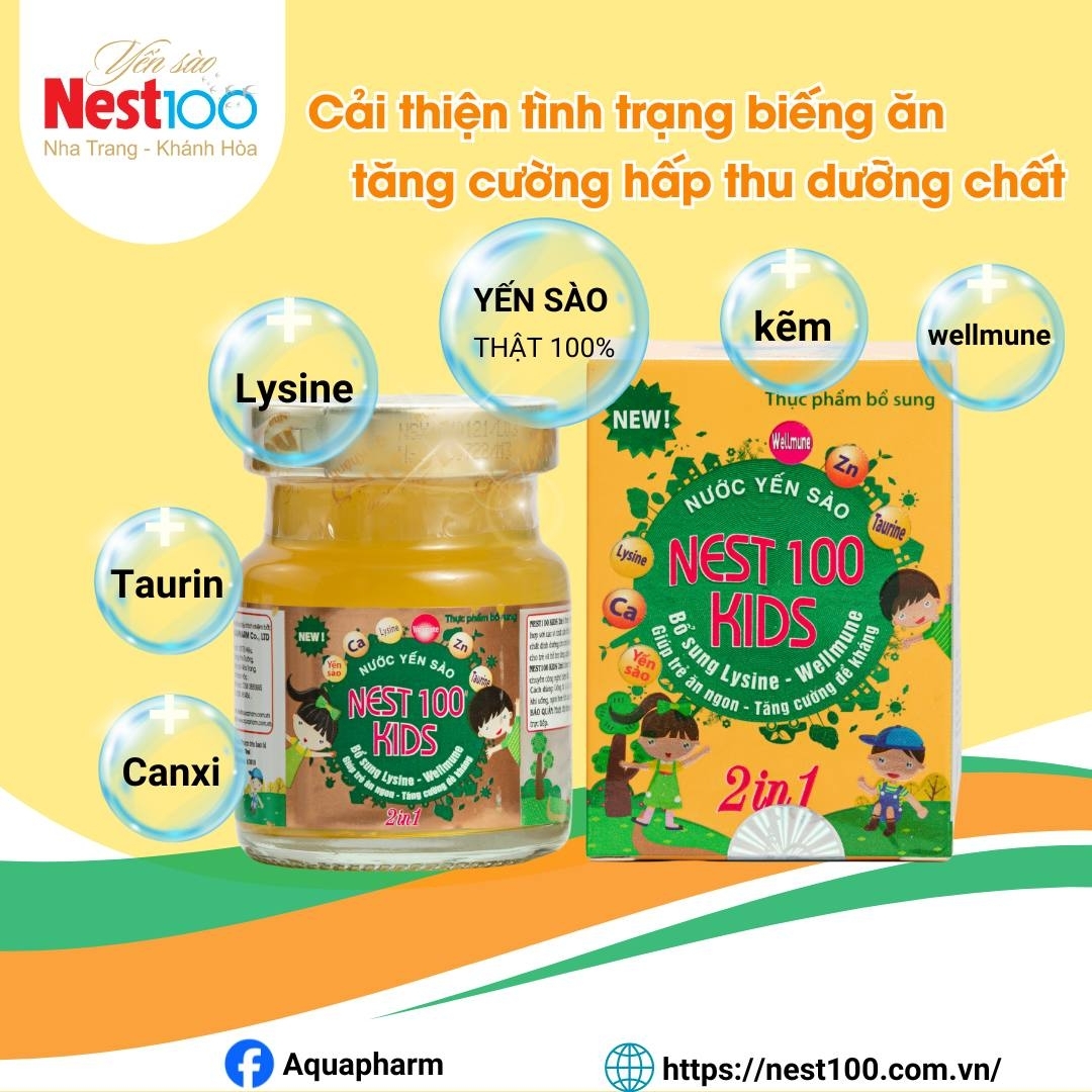 Nước Yến sào Nest100 Kids 2in1 (Lốc 6 lọ)