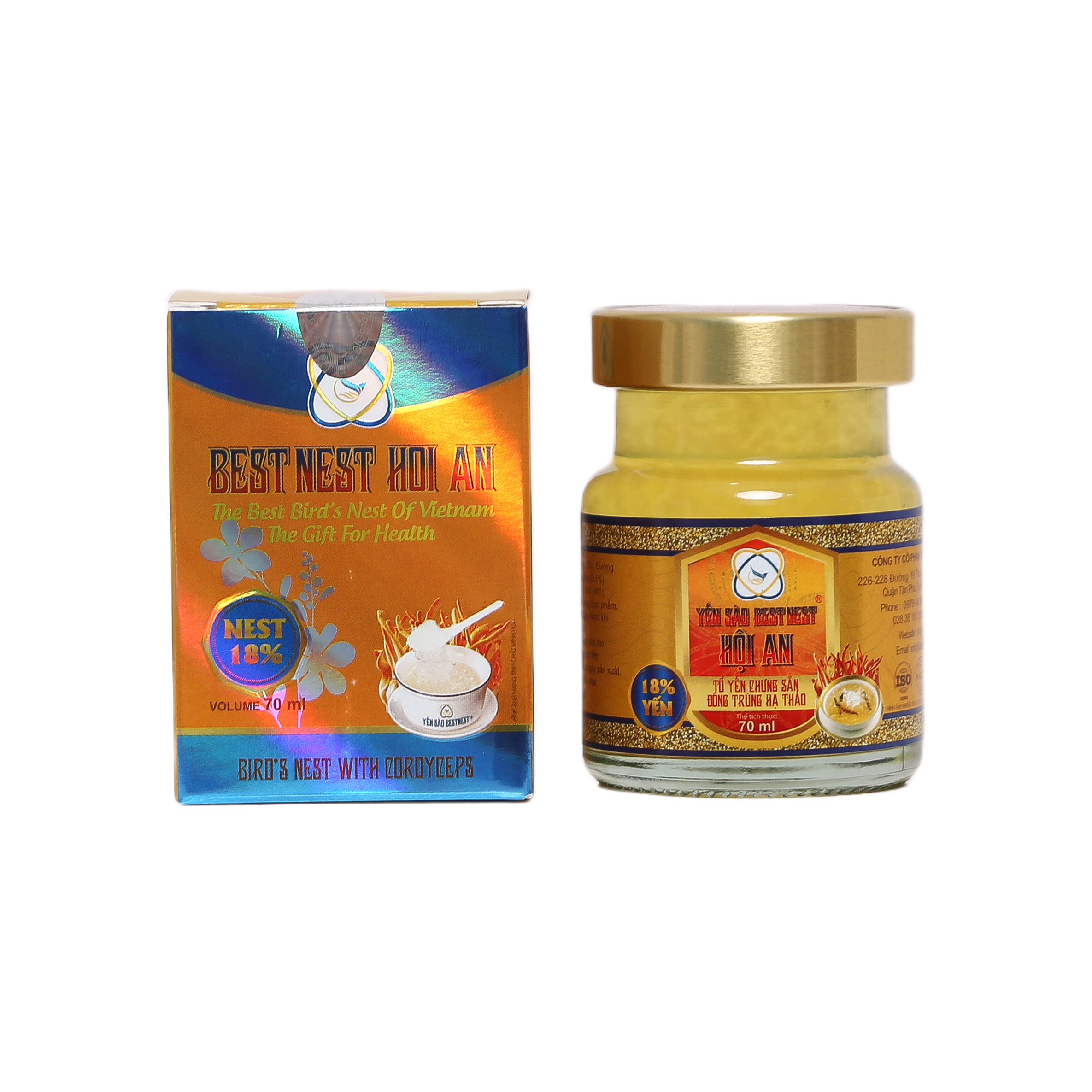 Hộp 1 hũ Tổ yến chưng sẵn BESTNEST HỘI AN 18% Đông Trùng Hạ Thảo