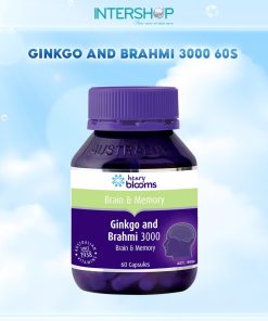 Viên uống hỗ trợ hoạt huyết HENRY BLOOMS Ginkgo & Brahmi 3000 tăng cường tuần hoàn máu não (hộp 60 viên)