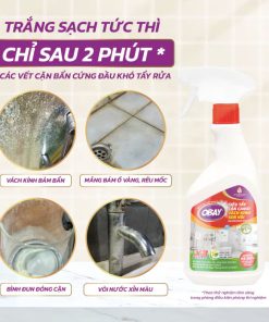 Siêu tẩy cặn canxi Obay 450ml (tẩy vách kính, sen vòi, lavabo, chậu rửa bát…)