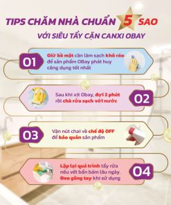 Siêu tẩy cặn canxi Obay 450ml (tẩy vách kính, sen vòi, lavabo, chậu rửa bát…)