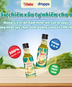Dầu chiên xào tự nhiên cho bé HEBE chịu nhiệt 200°C (chai 150ml)
