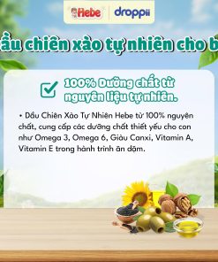 Dầu chiên xào tự nhiên cho bé HEBE chịu nhiệt 200°C (chai 150ml)