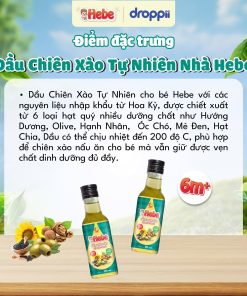 Dầu chiên xào tự nhiên cho bé HEBE chịu nhiệt 200°C (chai 150ml)