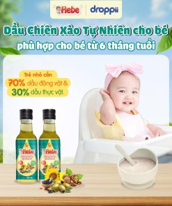 Dầu chiên xào tự nhiên cho bé HEBE chịu nhiệt 200°C (chai 150ml)