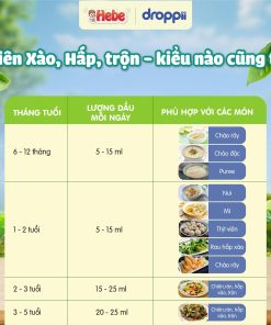 Dầu chiên xào tự nhiên cho bé HEBE chịu nhiệt 200°C (chai 150ml)